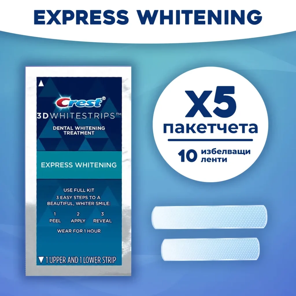 Crest 3D 1 Hour Express whitening strips